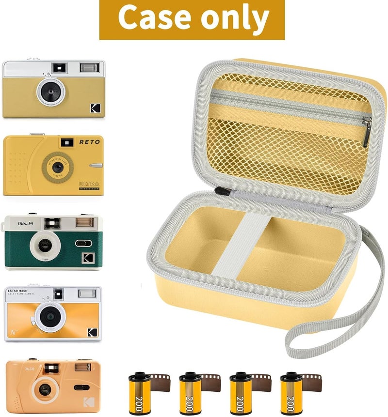 Grapsa Digital Camera Case Compatible with KODAK EKTAR H35 H35N Half Frame Film Camera, Storage Holder Organizer for Kodak Ultra F9 M35 M38 Paper Shoot kamera, 35mm Film Rolls (Box Only) - Yellow - Image 2